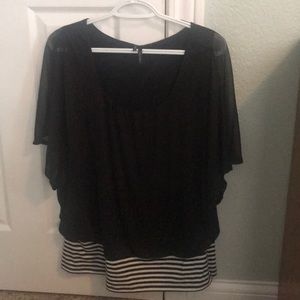 Black short sleeve top
